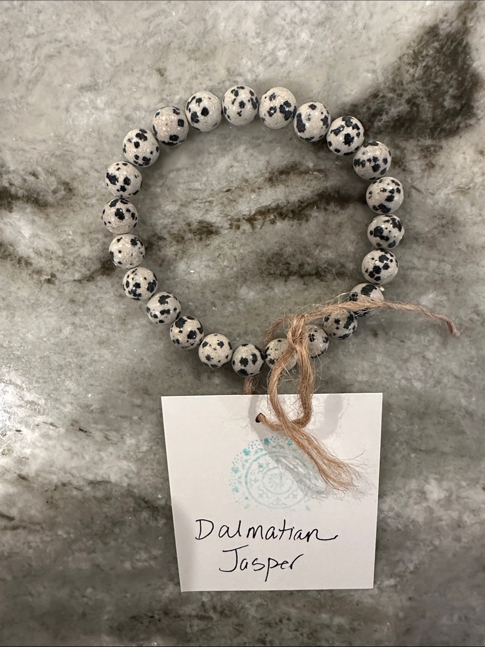 Reiki Infused Dalmatian Jasper Natural Stone Bracelet